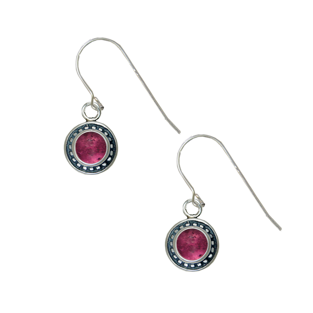Sterling Silver Petite Pink Tourmaline Gemstone Drop Dangle Earrings
